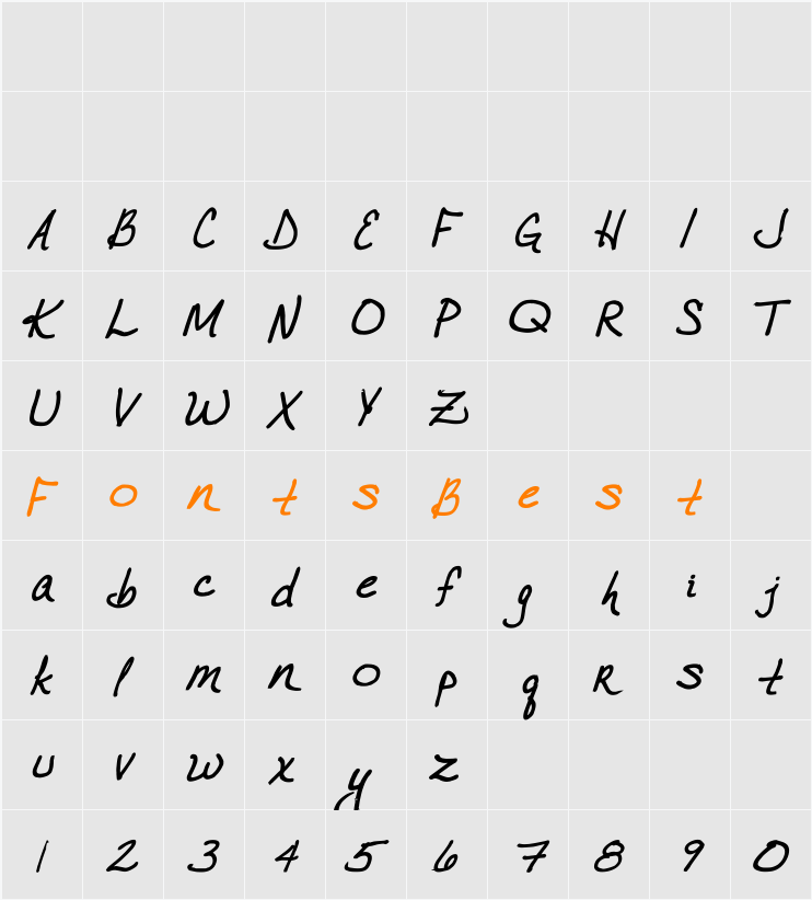 VTC JoeleneHand Character Map