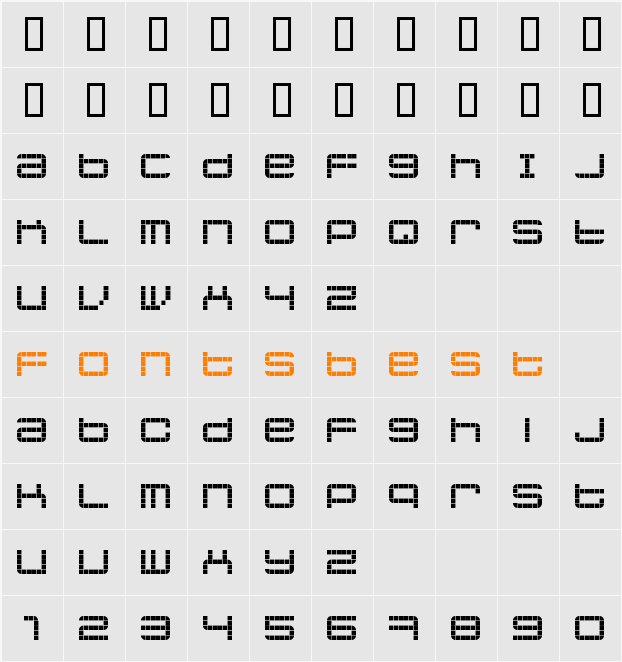 jethose  PIXEL Character Map