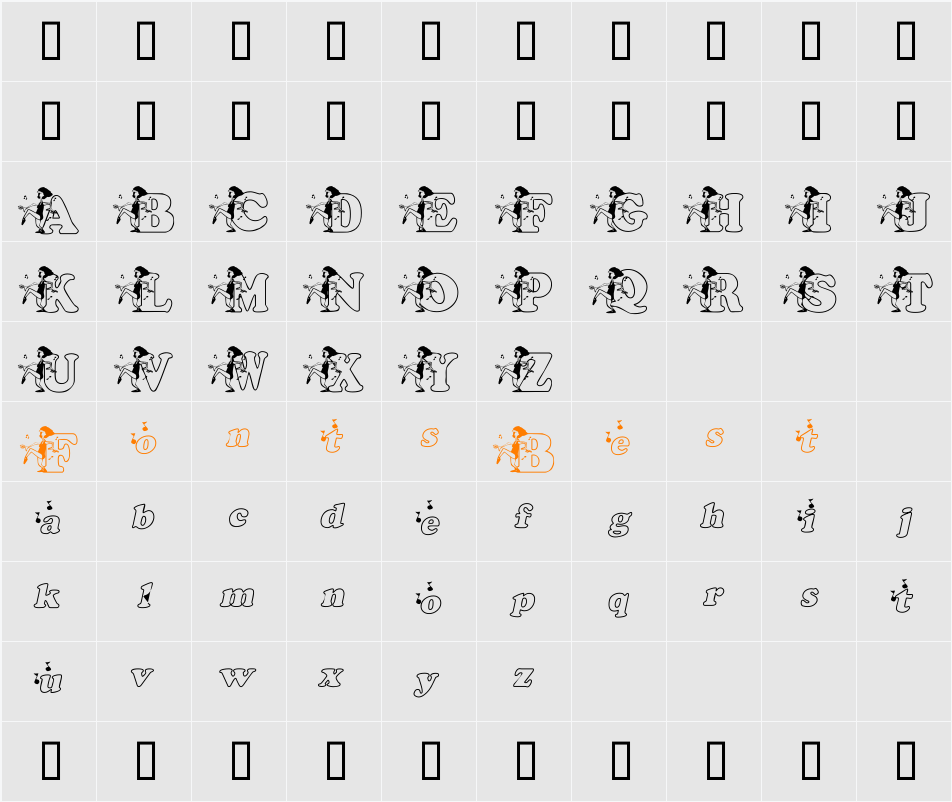 JNKDANCE Character Map
