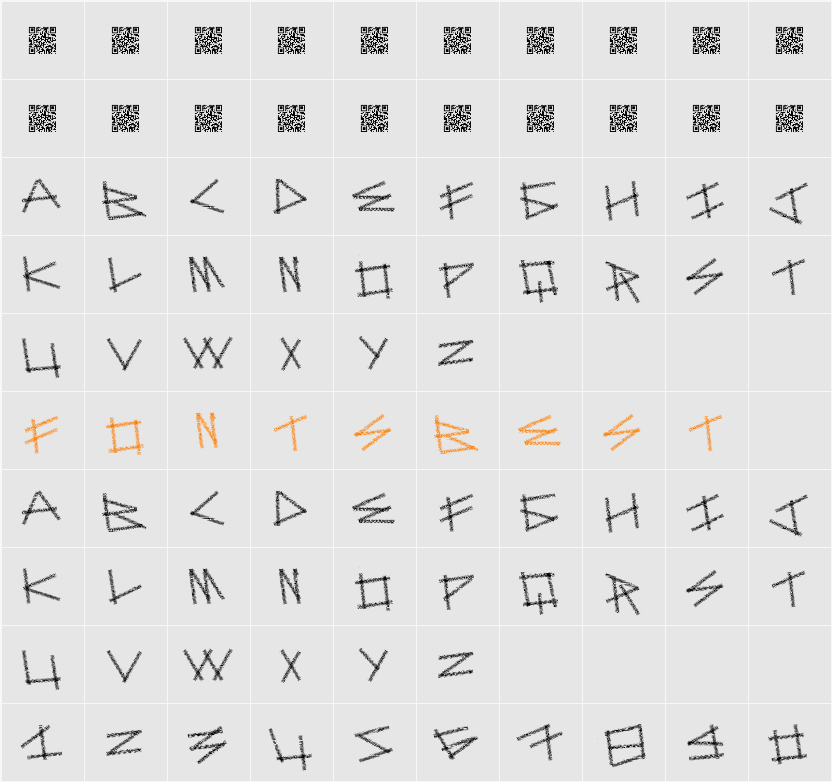 DotSticks Character Map