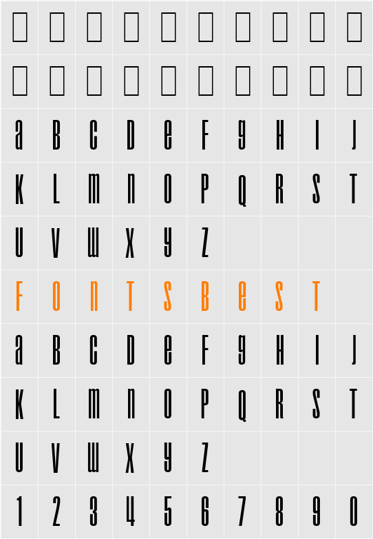 Droid Character Map