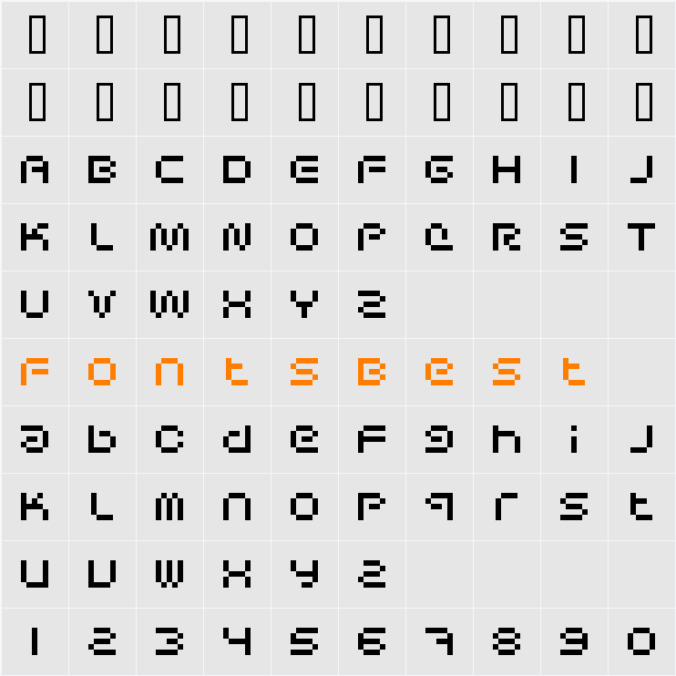 Sci Fied Bitmap Character Map
