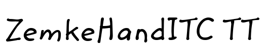 ZemkeHandITC TT Font Image