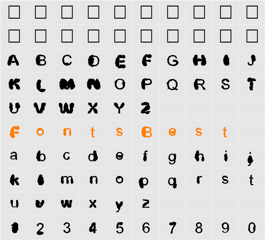 Distrowt Character Map