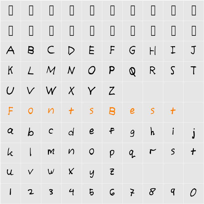 jaimee_s_Font Character Map