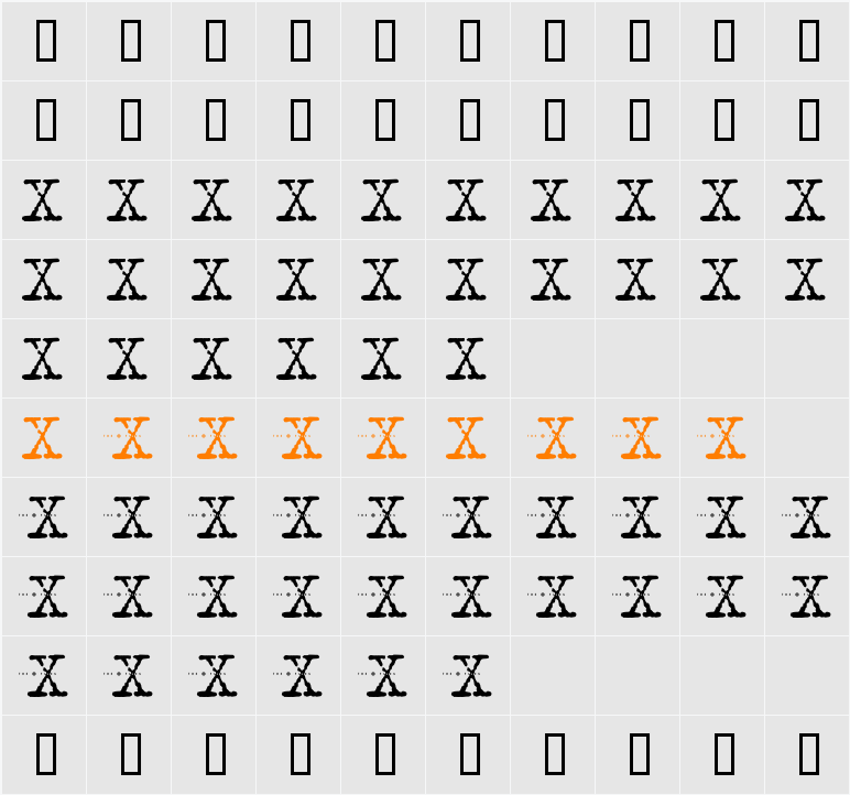 XFont Character Map