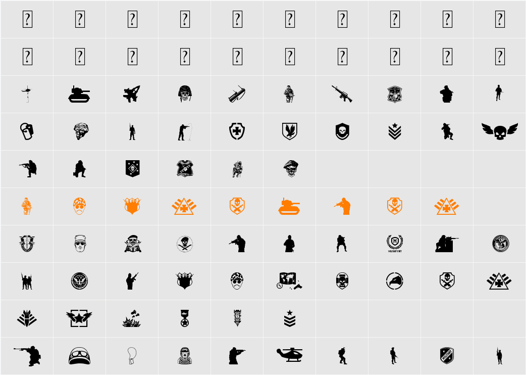 Special Forces Character Map