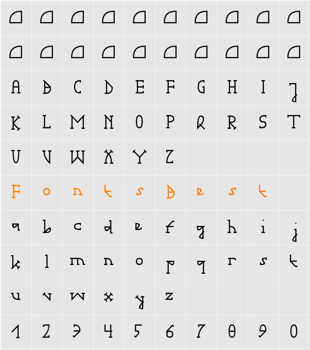 Gotika Serifai B Character Map