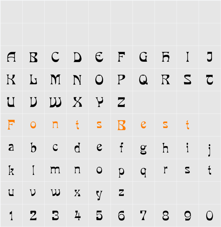 Juan Miro Character Map