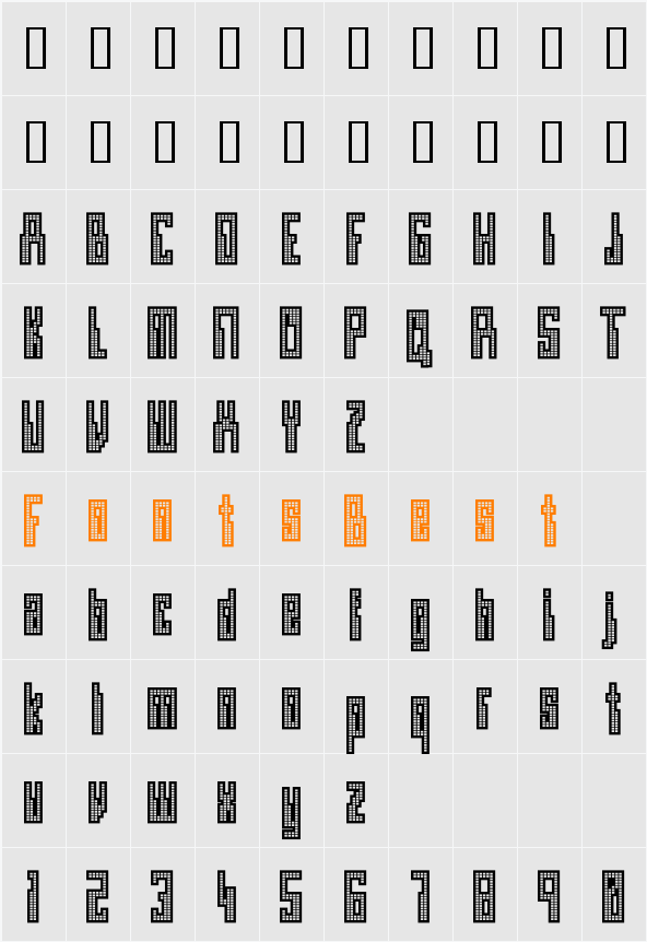 Omegamax Character Map