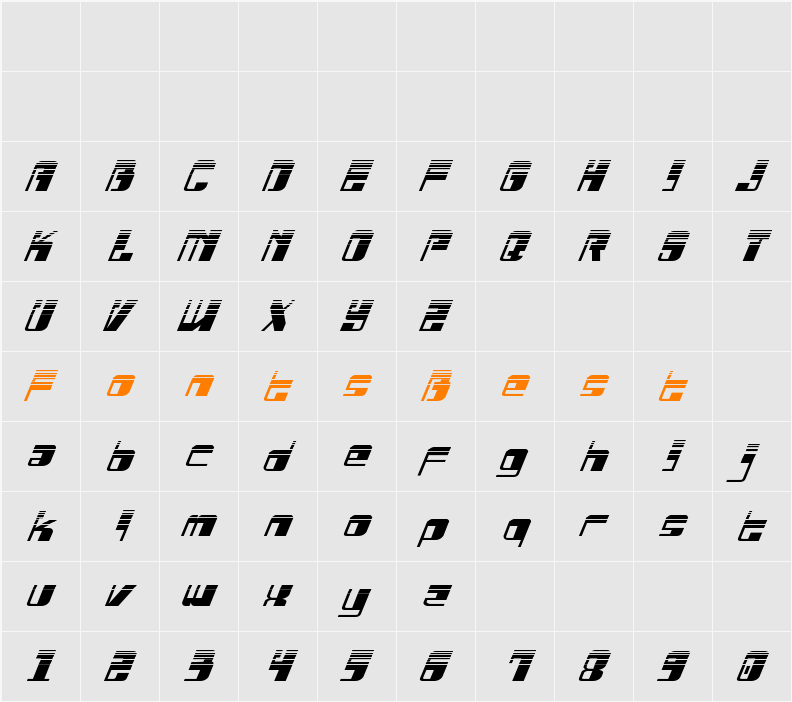 Drosselmeyer Halftone Italic Character Map