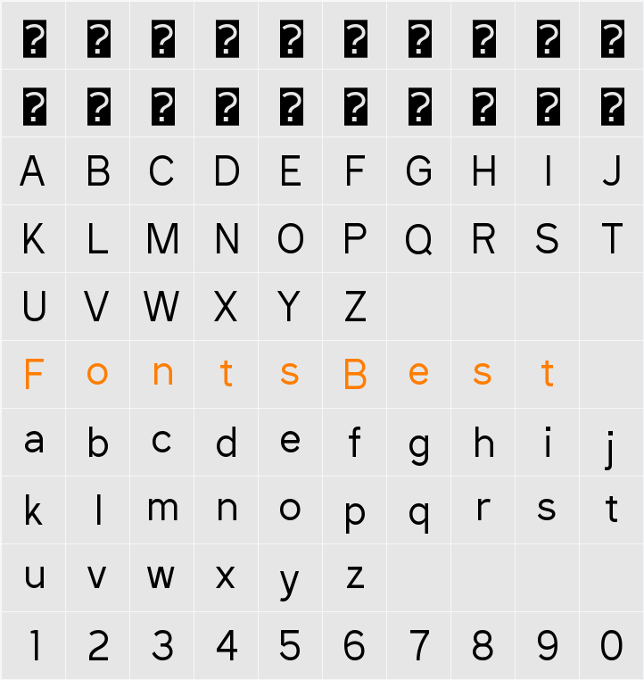 Sani Trixie Sans Character Map