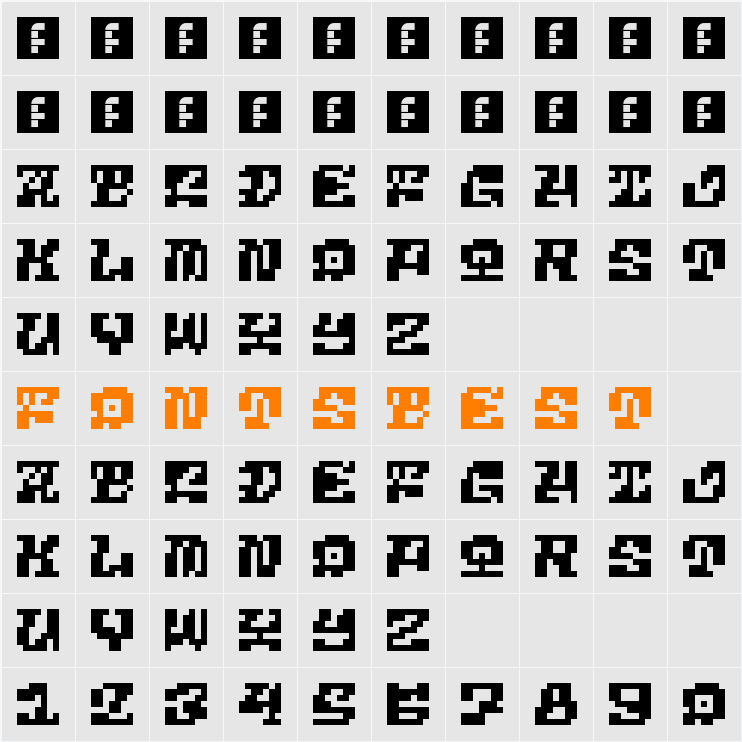 5Pixdeath Character Map