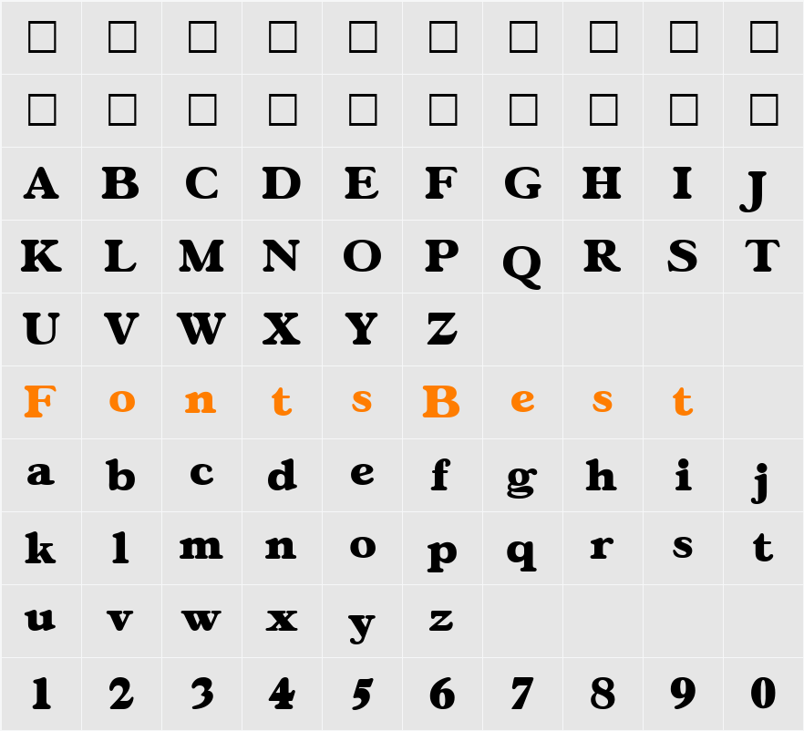 GowdieOld Character Map