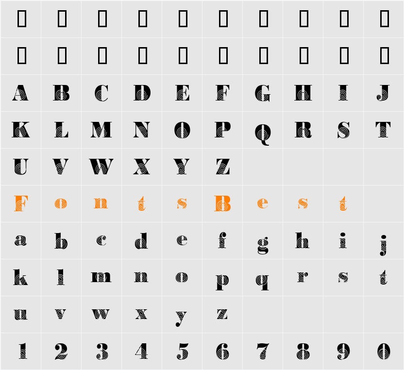 BodoniWinding2 Character Map