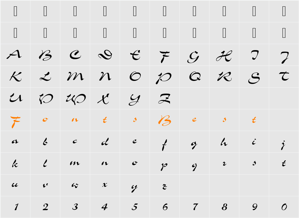 SloganD Character Map