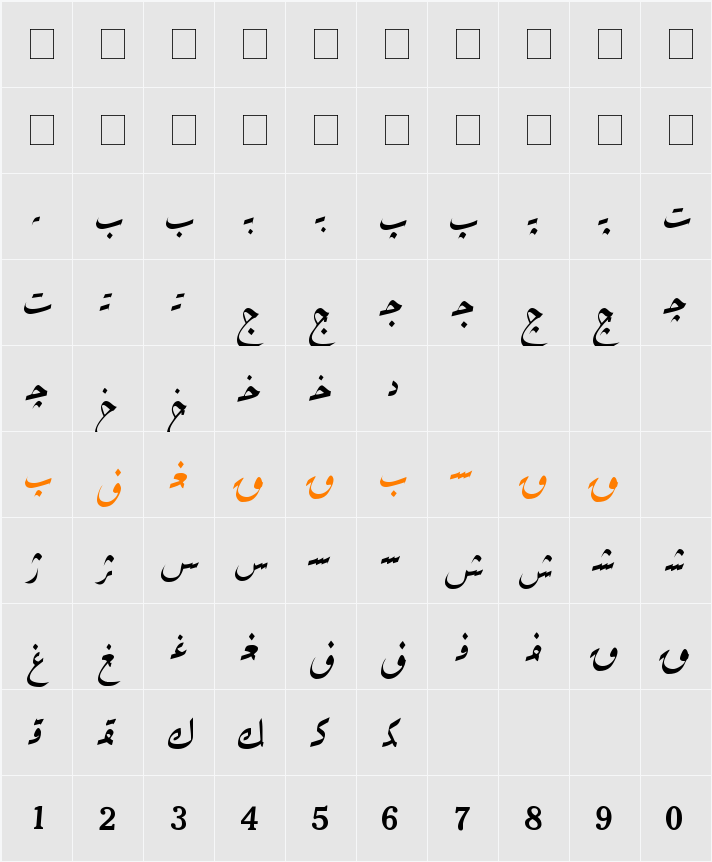 Hiyal Kasma3 Character Map