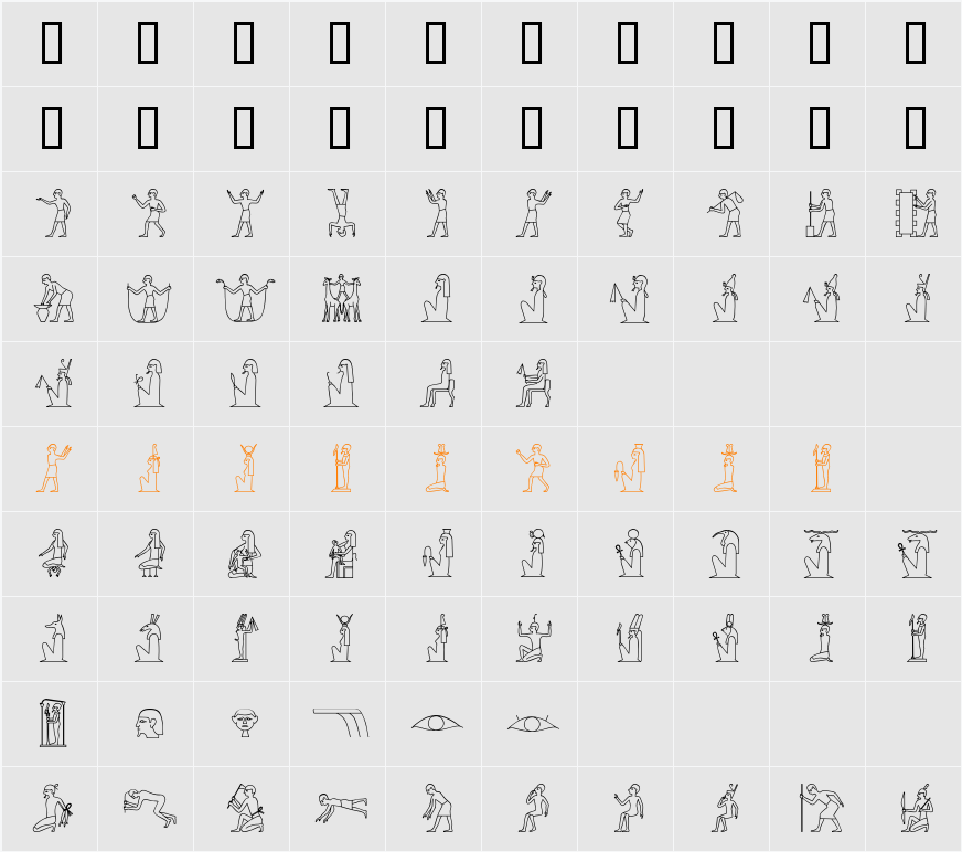 GlyphBasic1 Character Map