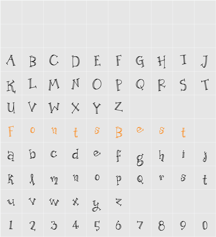 Organic Fridays Lined Character Map