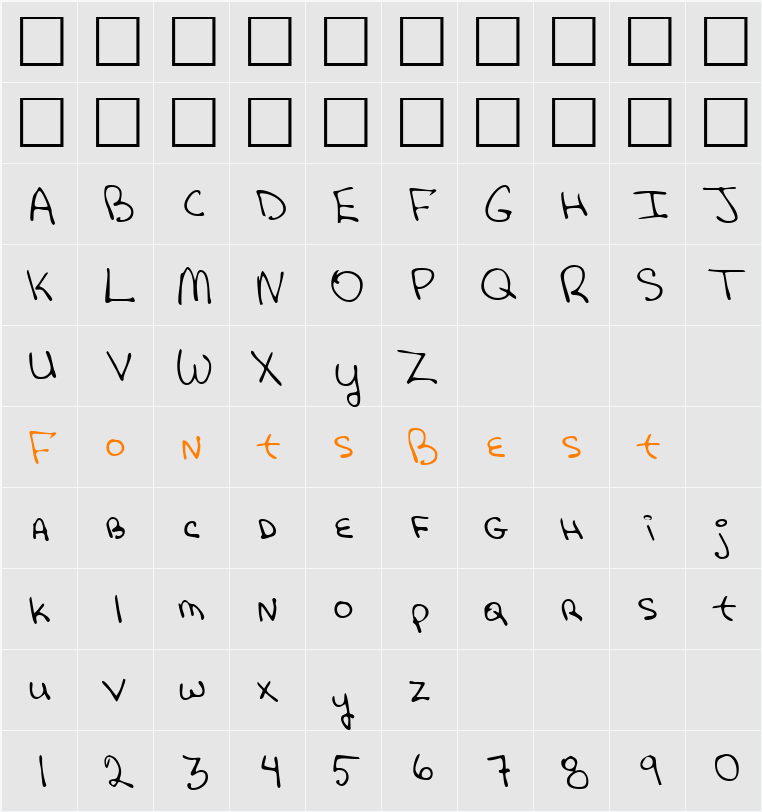 LEHN204 Character Map