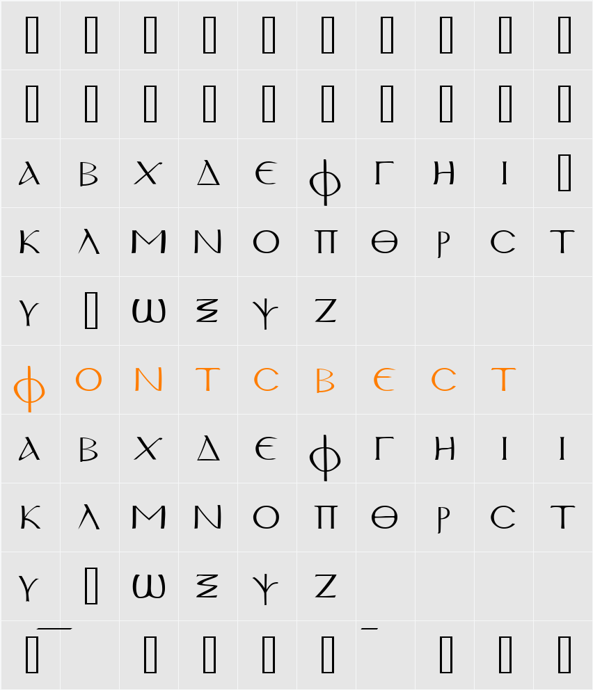 Sinaiticus Character Map