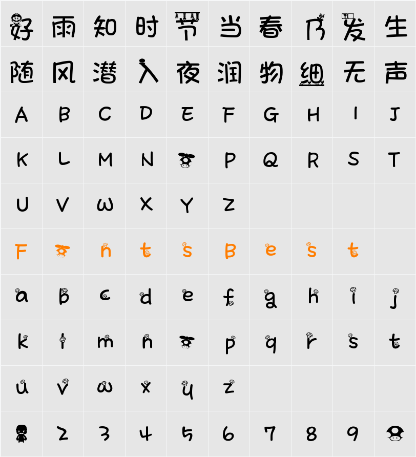 HOPE Character Map
