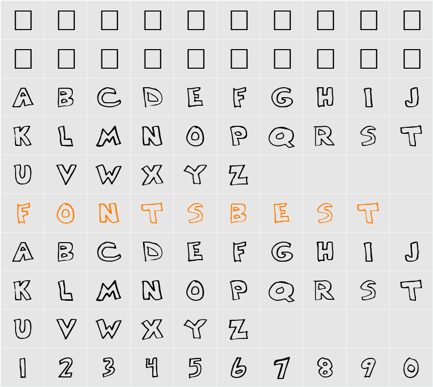 221-CAI978 Character Map
