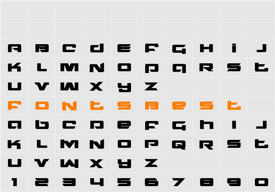 Northstar Bold Character Map