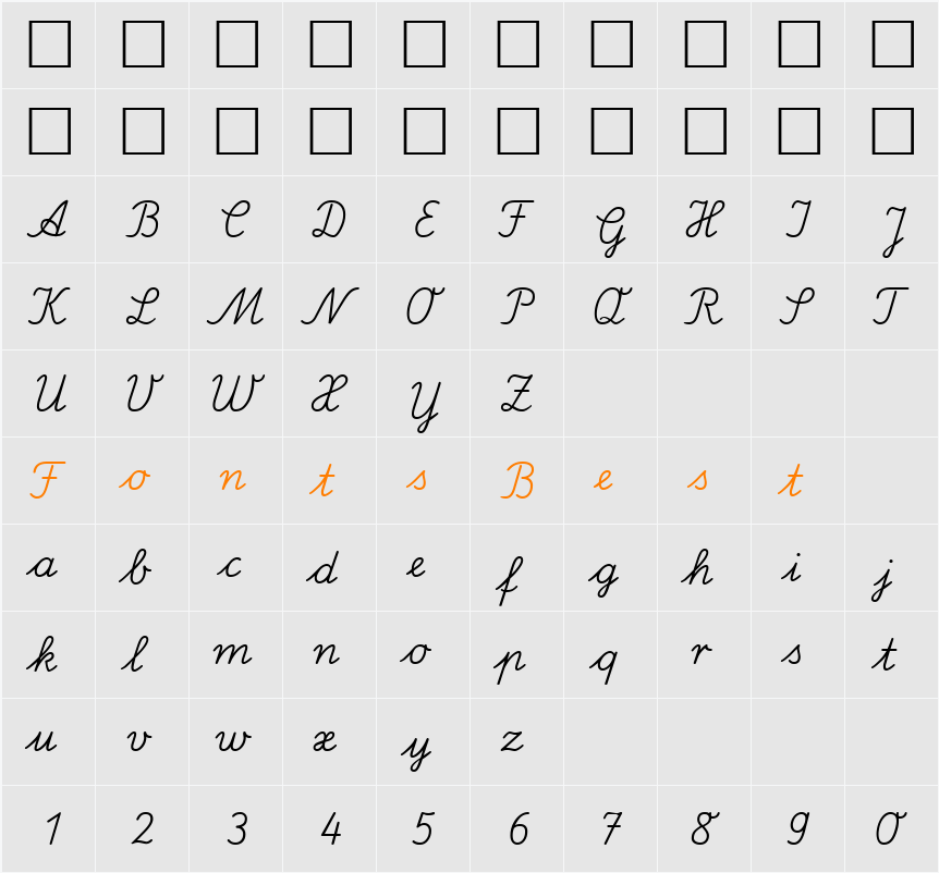 LA El DB Character Map