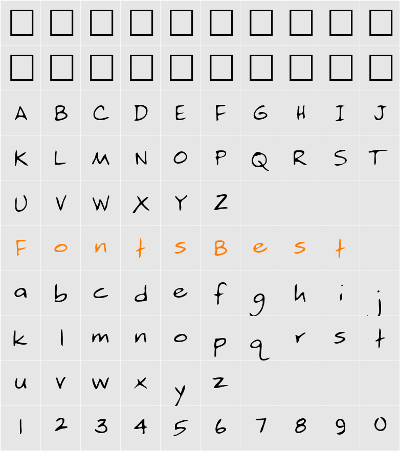 LEHN214 Character Map