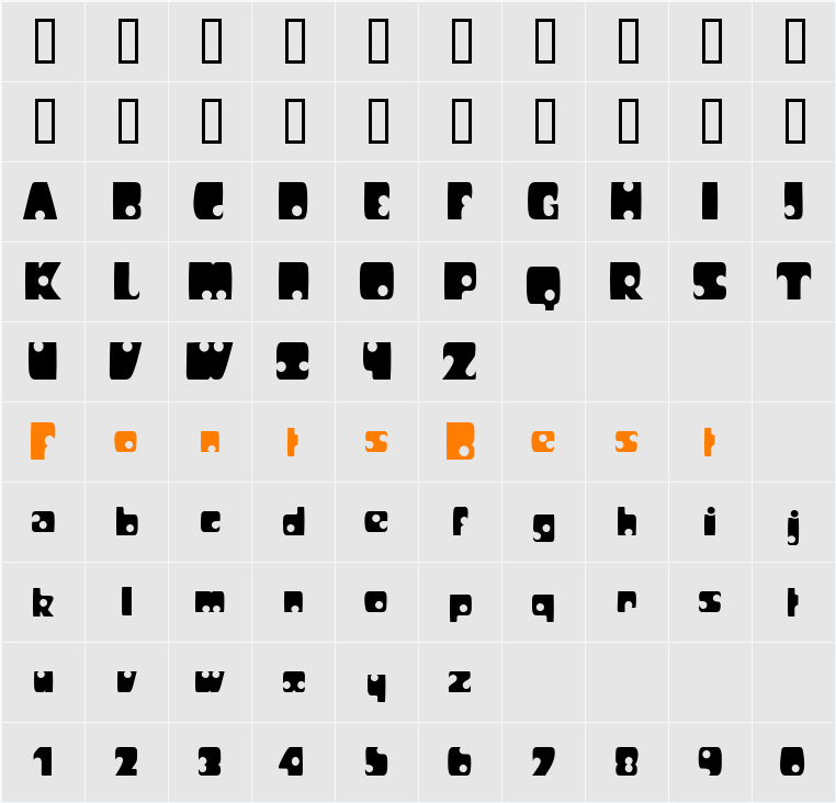 Paper Punch Character Map