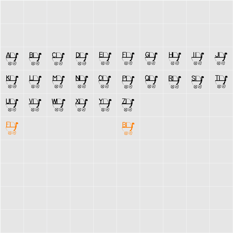 LMS Rykers Pram Character Map