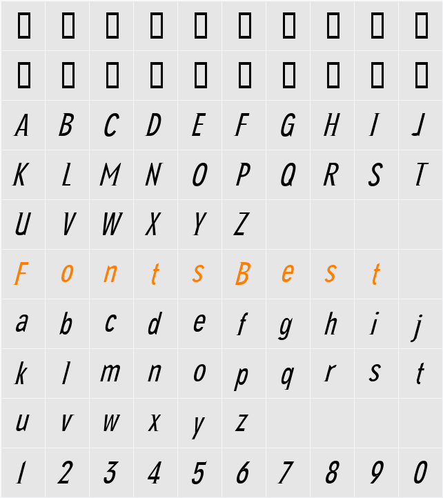NewGlobalLight Character Map