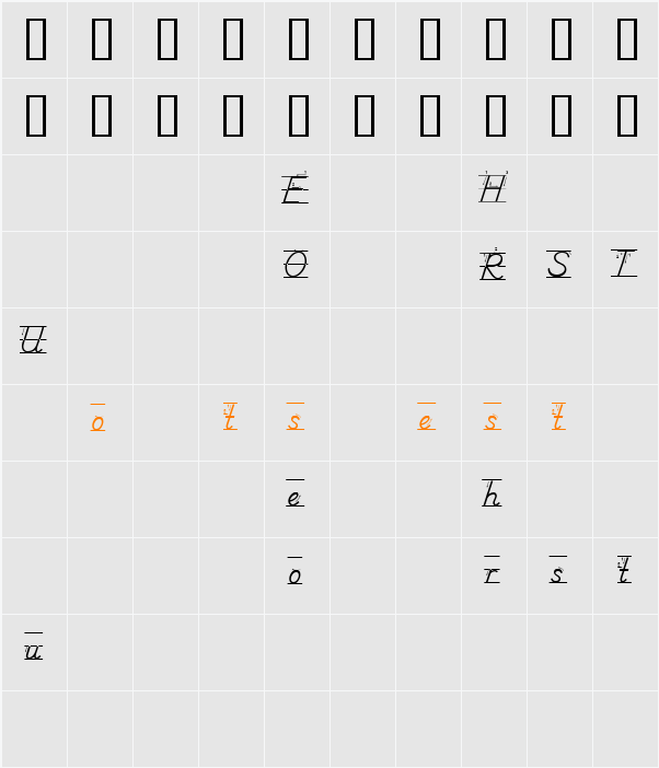 SchoolManuscriptArrowsDemo Character Map