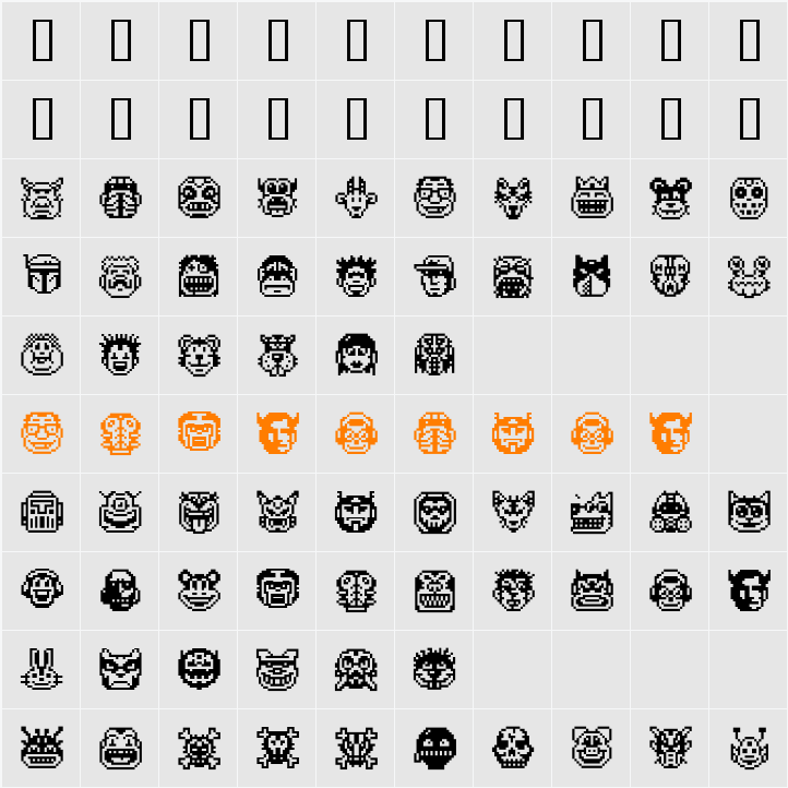 PIXEL FREAKS V1 Character Map