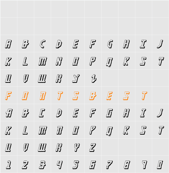 Khazad-Dum 3D Italic Character Map