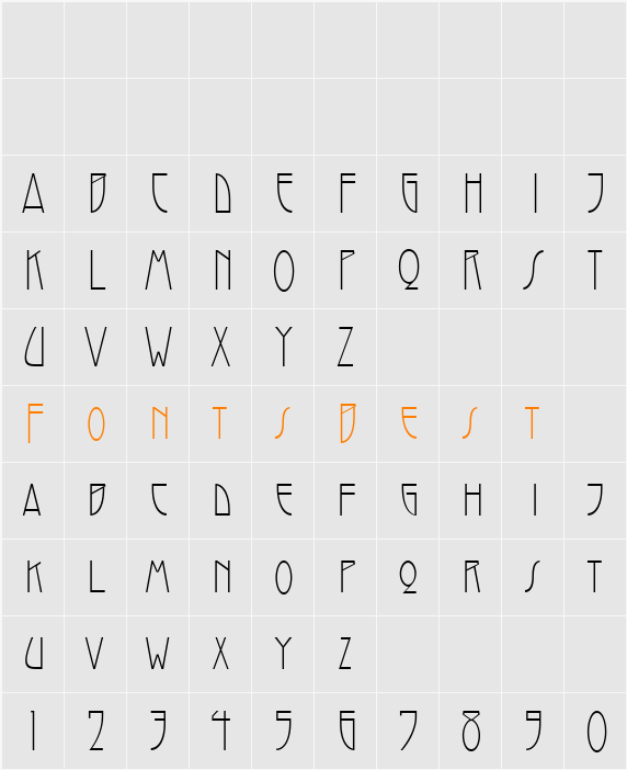 Santini Light Character Map