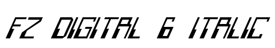 FZ DIGITAL 6 ITALIC Font Image