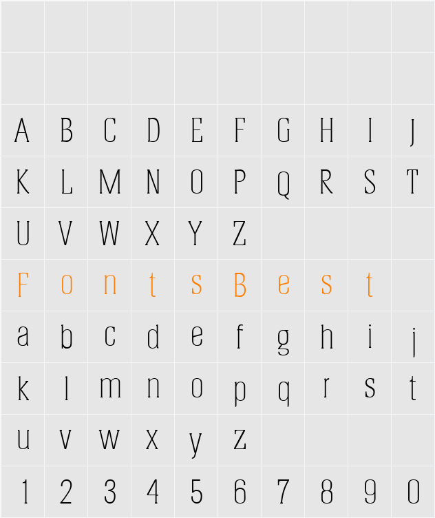 JeremyBecker-ExtraLight Character Map