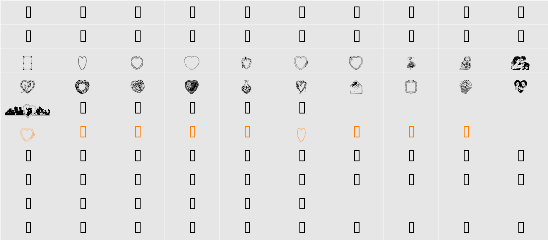 Valentine Day Character Map