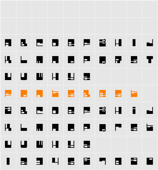 Bomb Factory Character Map