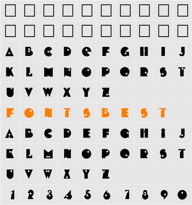 Shotgun DB Character Map