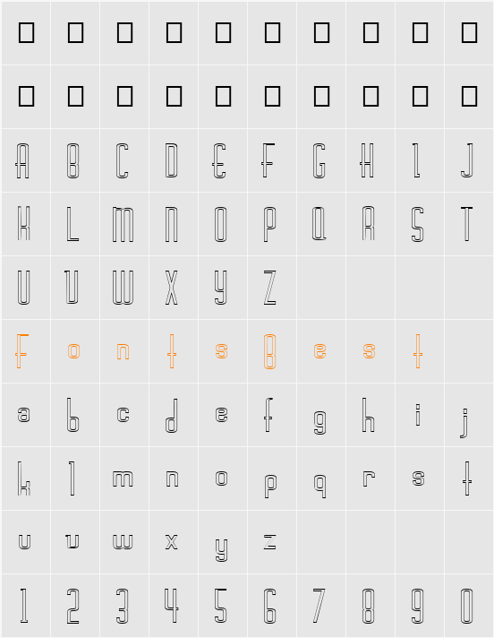 FZ BASIC 44 HOLLOW Character Map