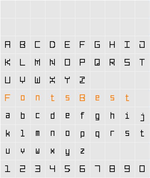 Line Pixel-7 Character Map