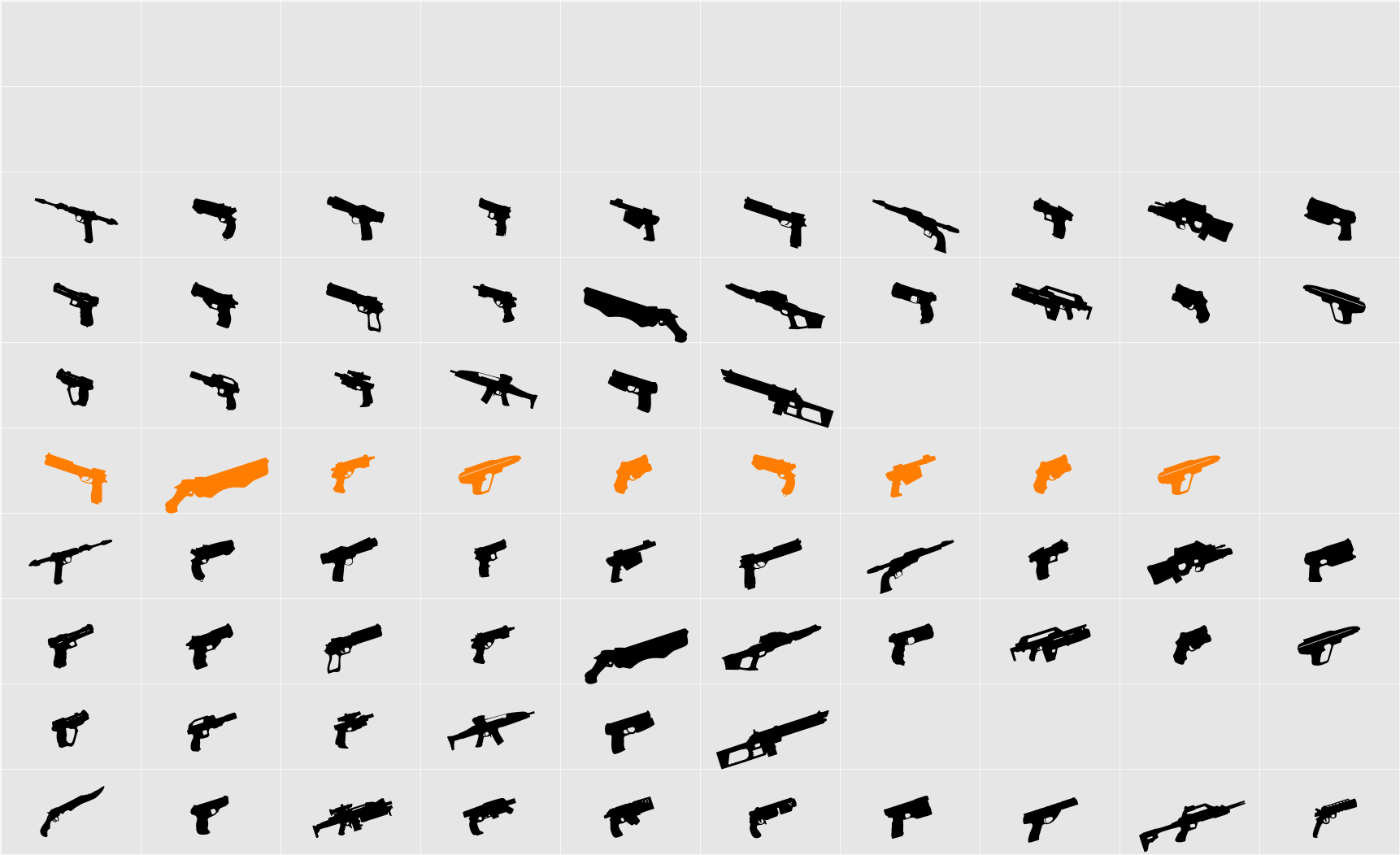 2nd Amendment 2050 Rotated Character Map