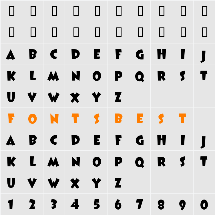 BoogieWoogieHmkBold Character Map