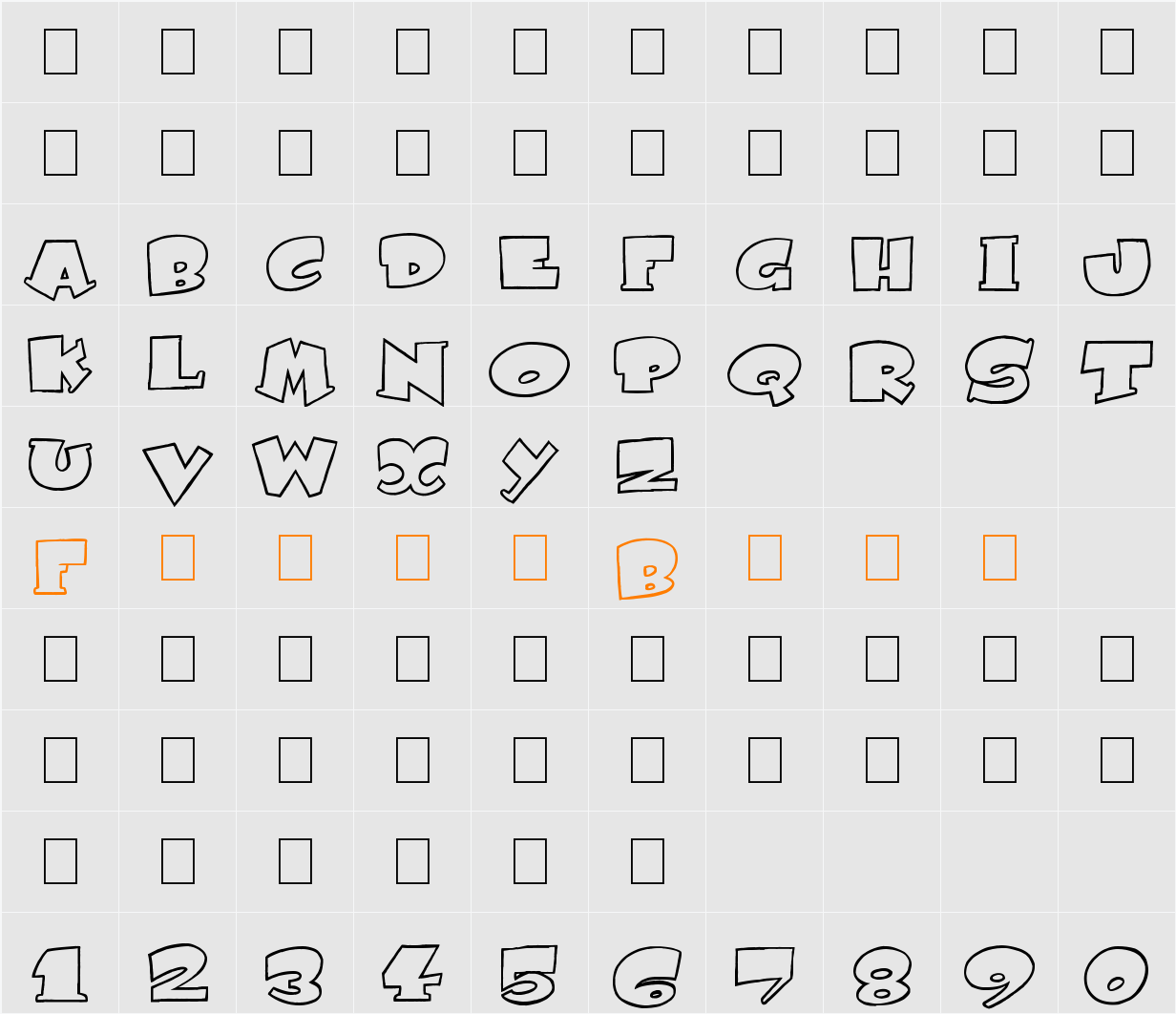 Subito Character Map