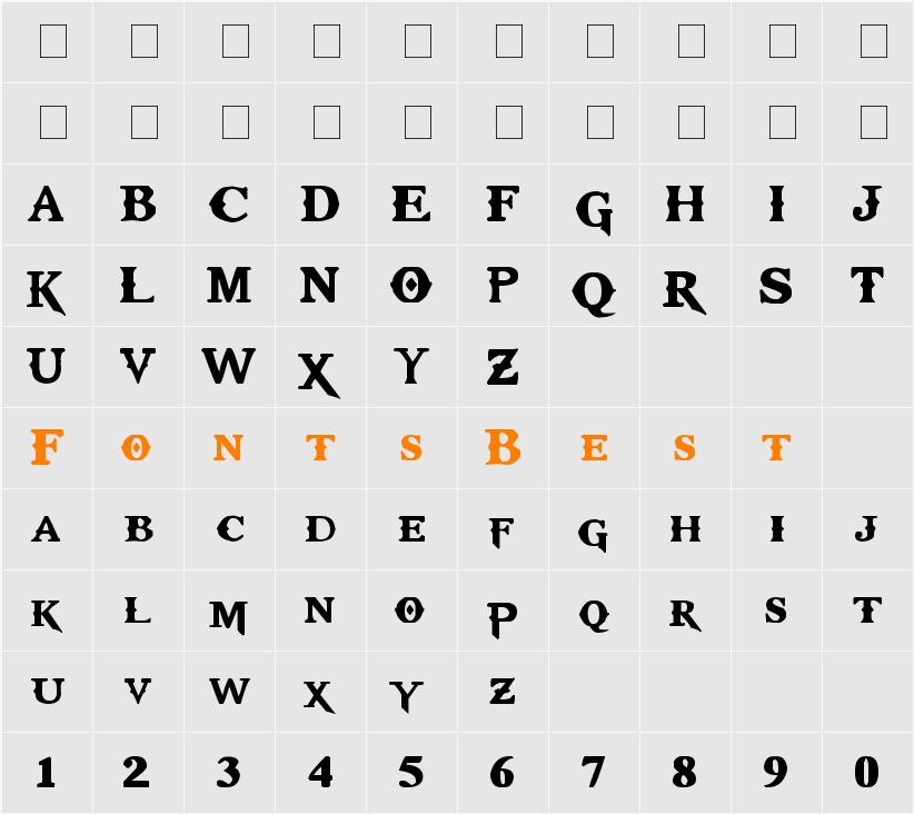 Kratos Truetype Character Map