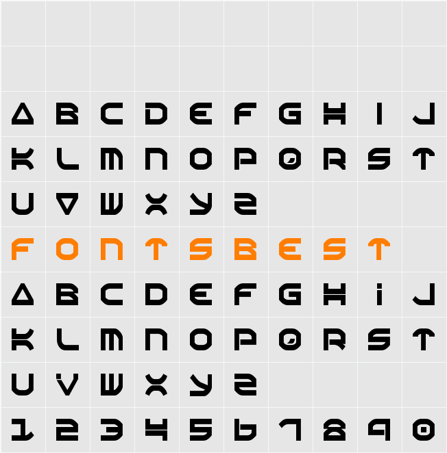 Oberon Condensed Character Map
