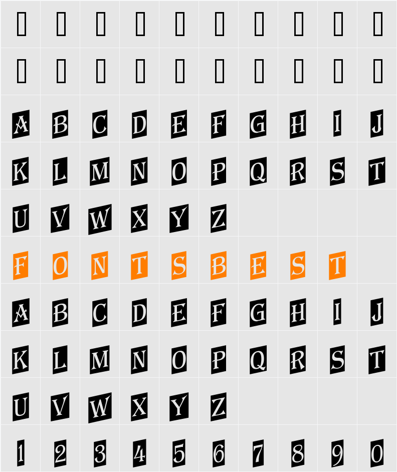 a_AlgeriusNrCmUp Character Map